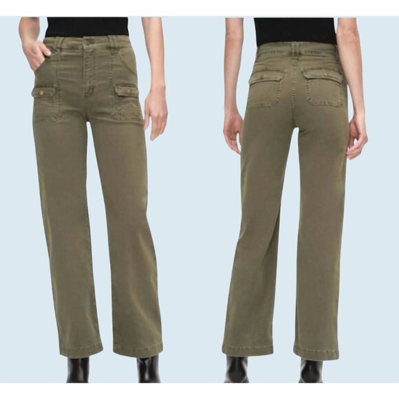 FRAME Utility Pocket Pant / Jeans Hi Rise Straight Green Size 25 - Picture 1 of 7